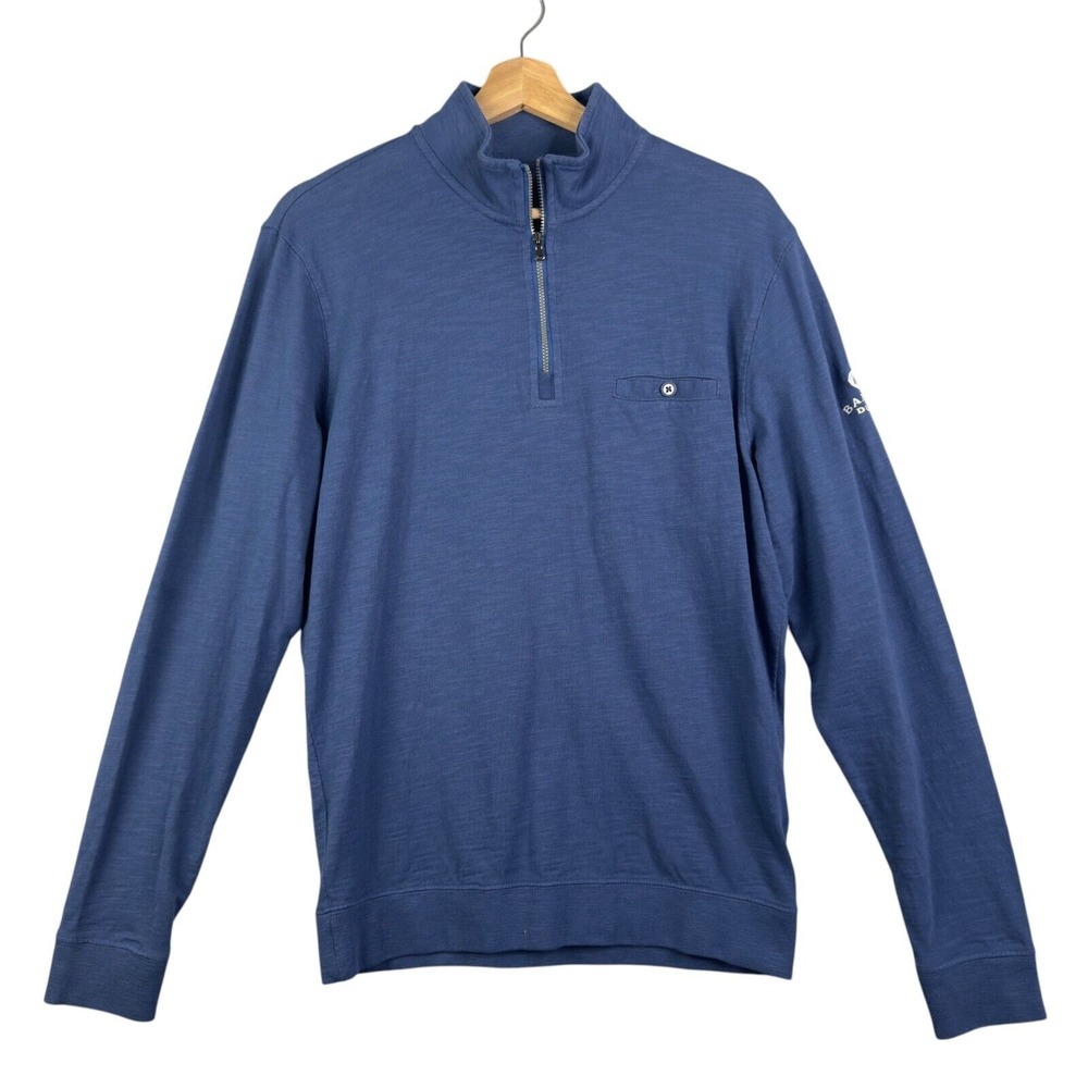 Johnnie O Half-Zip Pullover Sweatshirt Men's Size S Blue‎ Mock neck Long sleeve